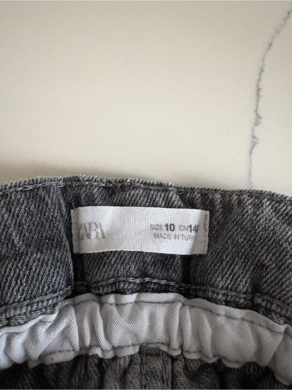ZARA Girls Black Washed Denim Skirt